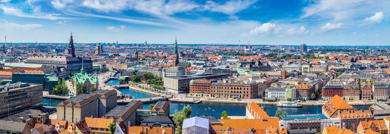Large panorama view of Copenhagen in Denmark